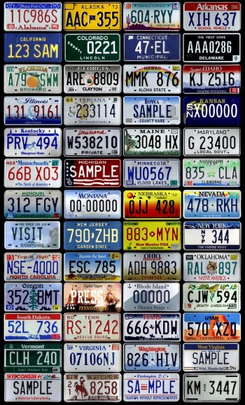 license plates